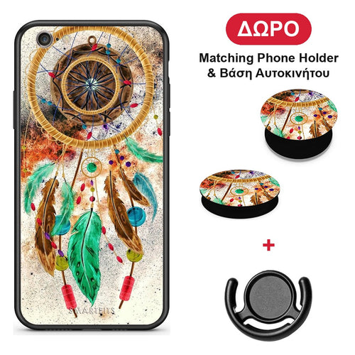 Boho DreamCatcher - iPhone 7 / 8 / SE 2020 θήκη + Δώρο Phone Holder & Βάση Αυτοκινήτου