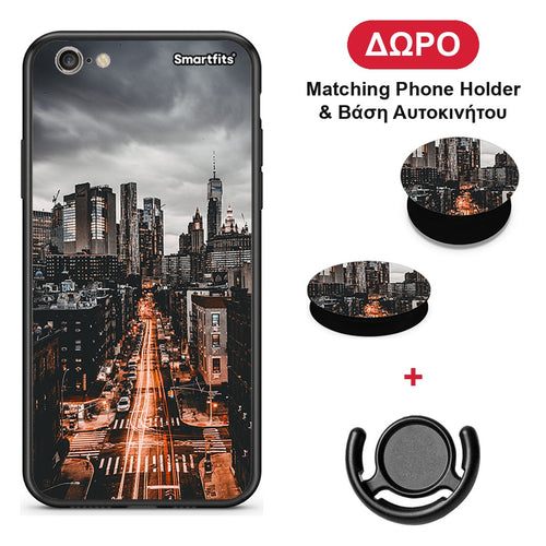 City Lights - iPhone 7 / 8 / SE 2020 θήκη + Δώρο Phone Holder & Βάση Αυτοκινήτου