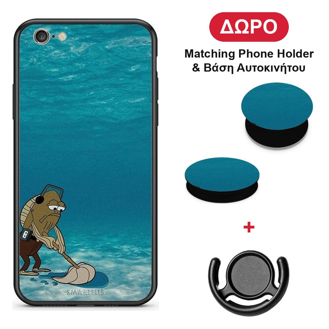 Clean The Ocean - iPhone 7 / 8 / SE 2020 θήκη + Δώρο Phone Holder & Βάση Αυτοκινήτου