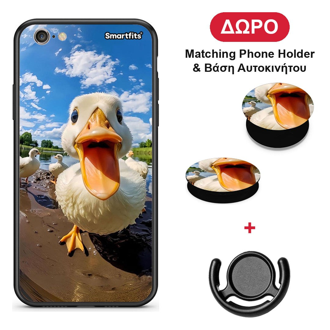 Duck Face - iPhone 7 / 8 / SE 2020 θήκη + Δώρο Phone Holder & Βάση Αυτοκινήτου