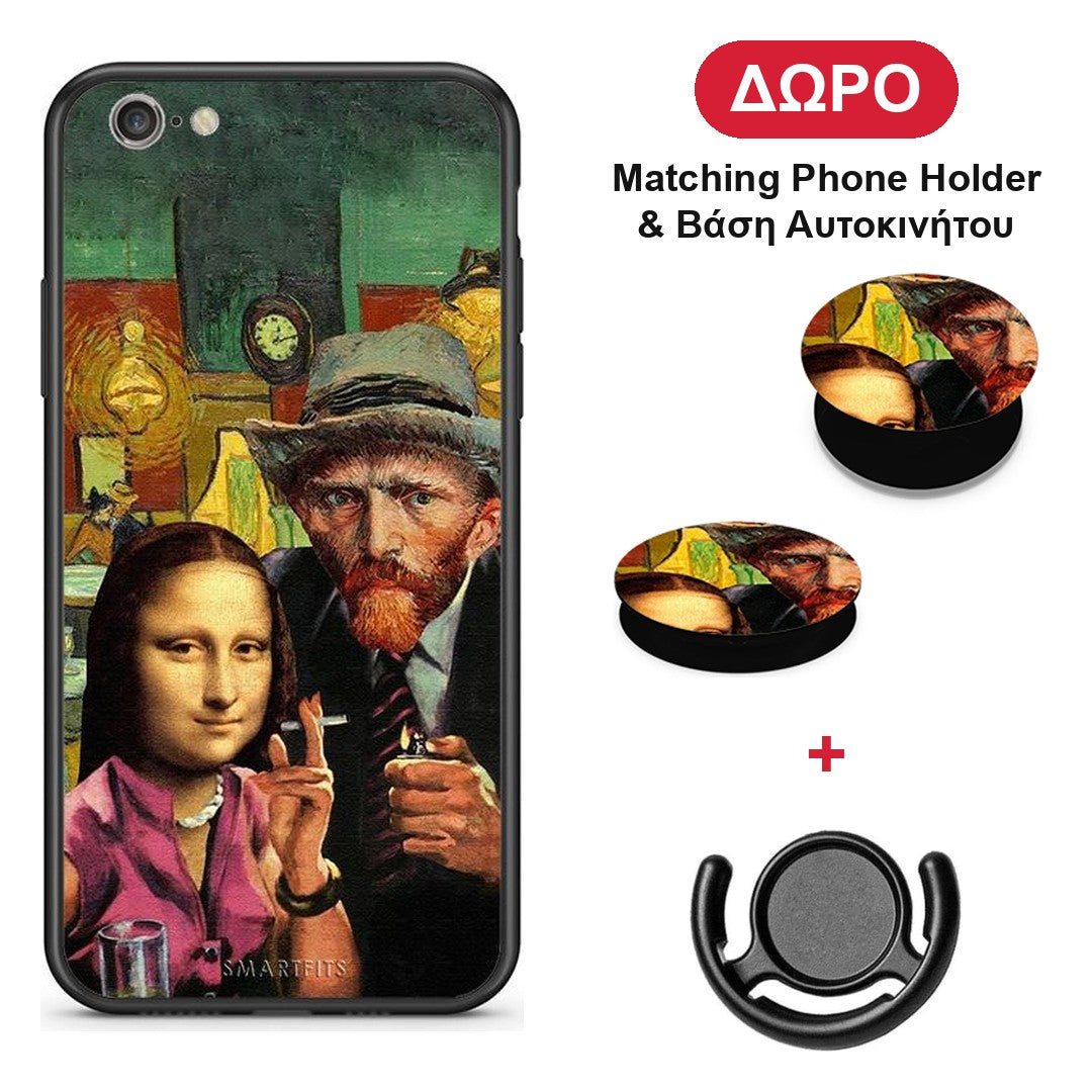 Funny Art - iPhone 7 / 8 / SE 2020 θήκη + Δώρο Phone Holder & Βάση Αυτοκινήτου