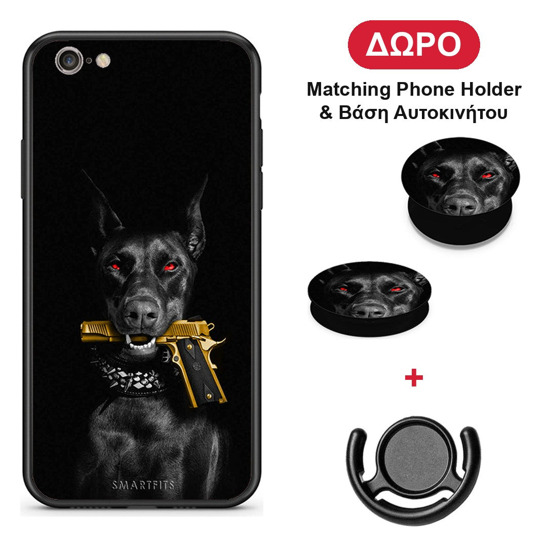 Golden Gun - iPhone 7 / 8 / SE 2020 θήκη + Δώρο Phone Holder & Βάση Αυτοκινήτου