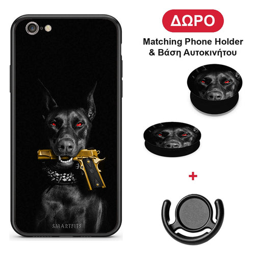 Golden Gun - iPhone 7 / 8 / SE 2020 θήκη + Δώρο Phone Holder & Βάση Αυτοκινήτου