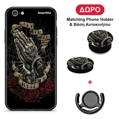 Judge By God - iPhone 7 / 8 / SE 2020 θήκη + Δώρο Phone Holder & Βάση Αυτοκινήτου