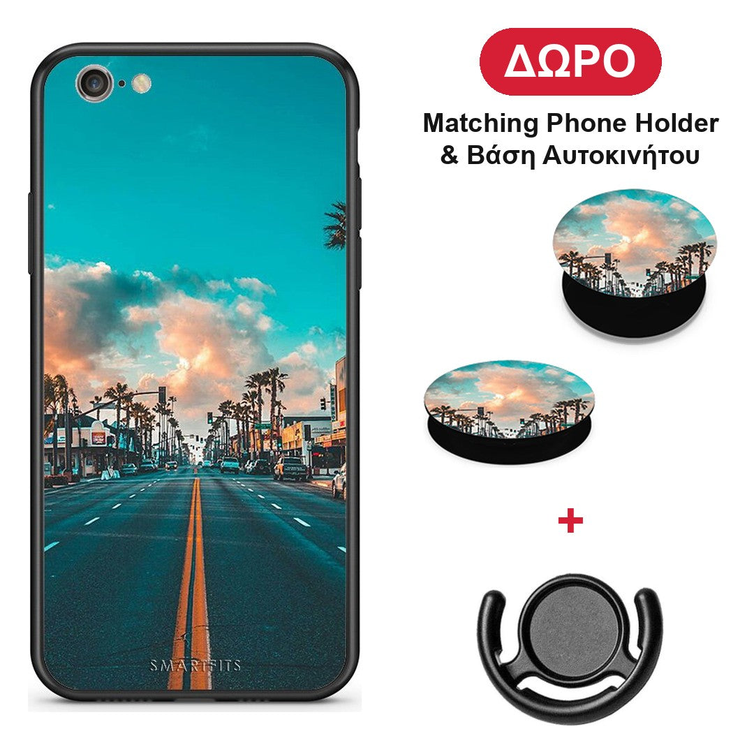 Landscape City - iPhone 7 / 8 / SE 2020 θήκη + Δώρο Phone Holder & Βάση Αυτοκινήτου