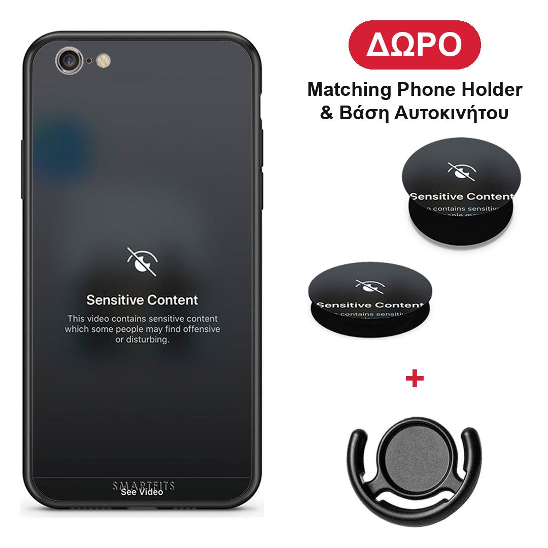 Sensitive Content - iPhone 7 / 8 / SE 2020 θήκη + Δώρο Phone Holder & Βάση Αυτοκινήτου