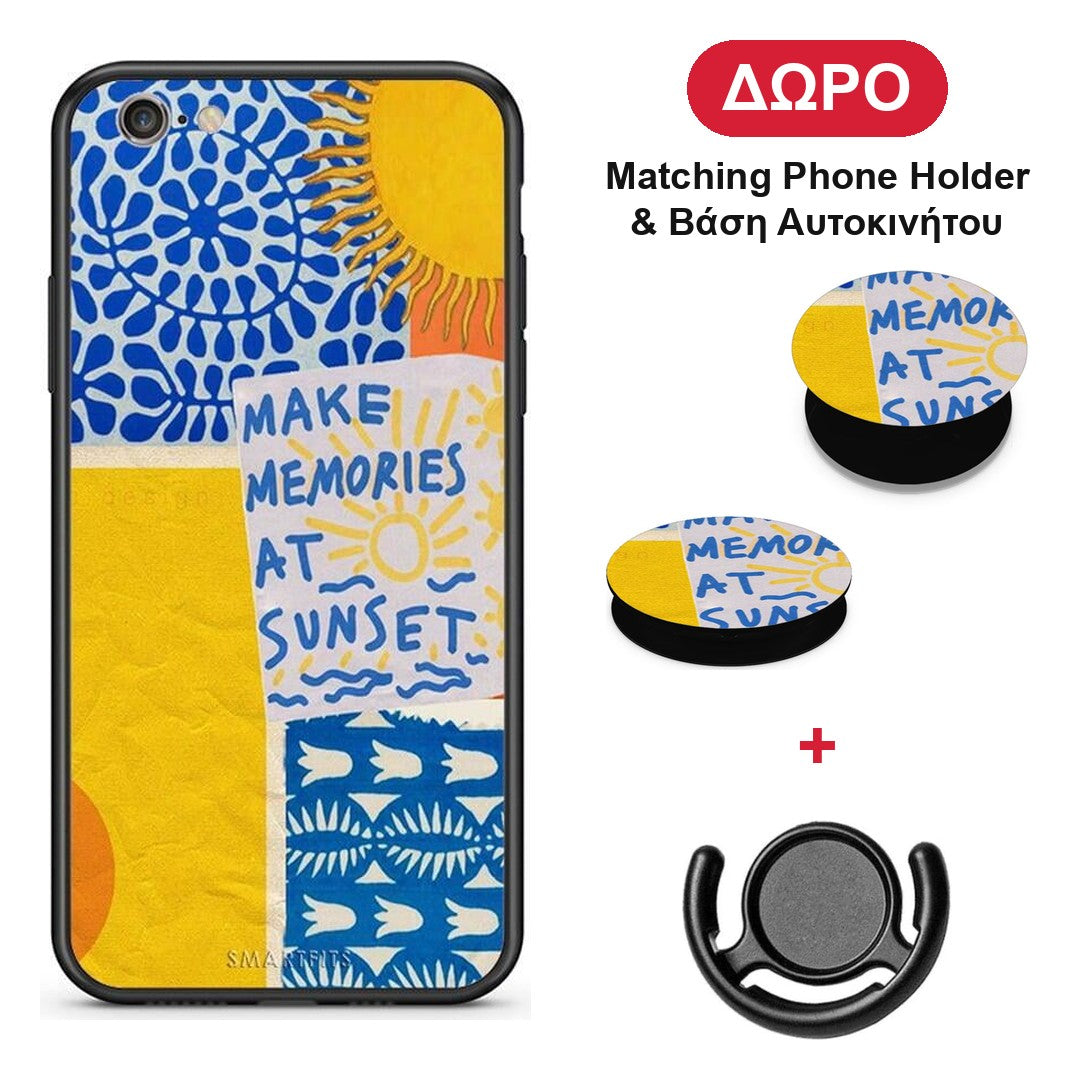 Sunset Memories - iPhone 7 / 8 / SE 2020 θήκη + Δώρο Phone Holder & Βάση Αυτοκινήτου