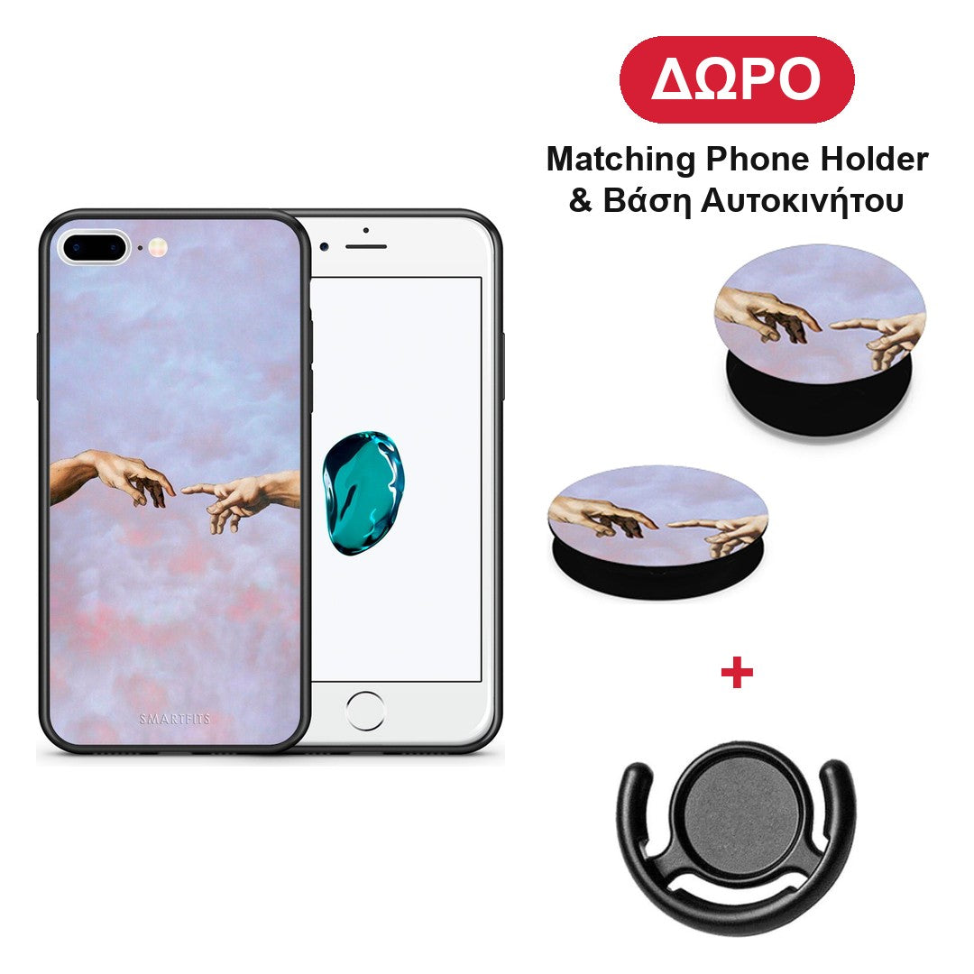 Adam Hand - iPhone 7 Plus / 8 Plus θήκη + Δώρο Phone Holder & Βάση Αυτοκινήτου