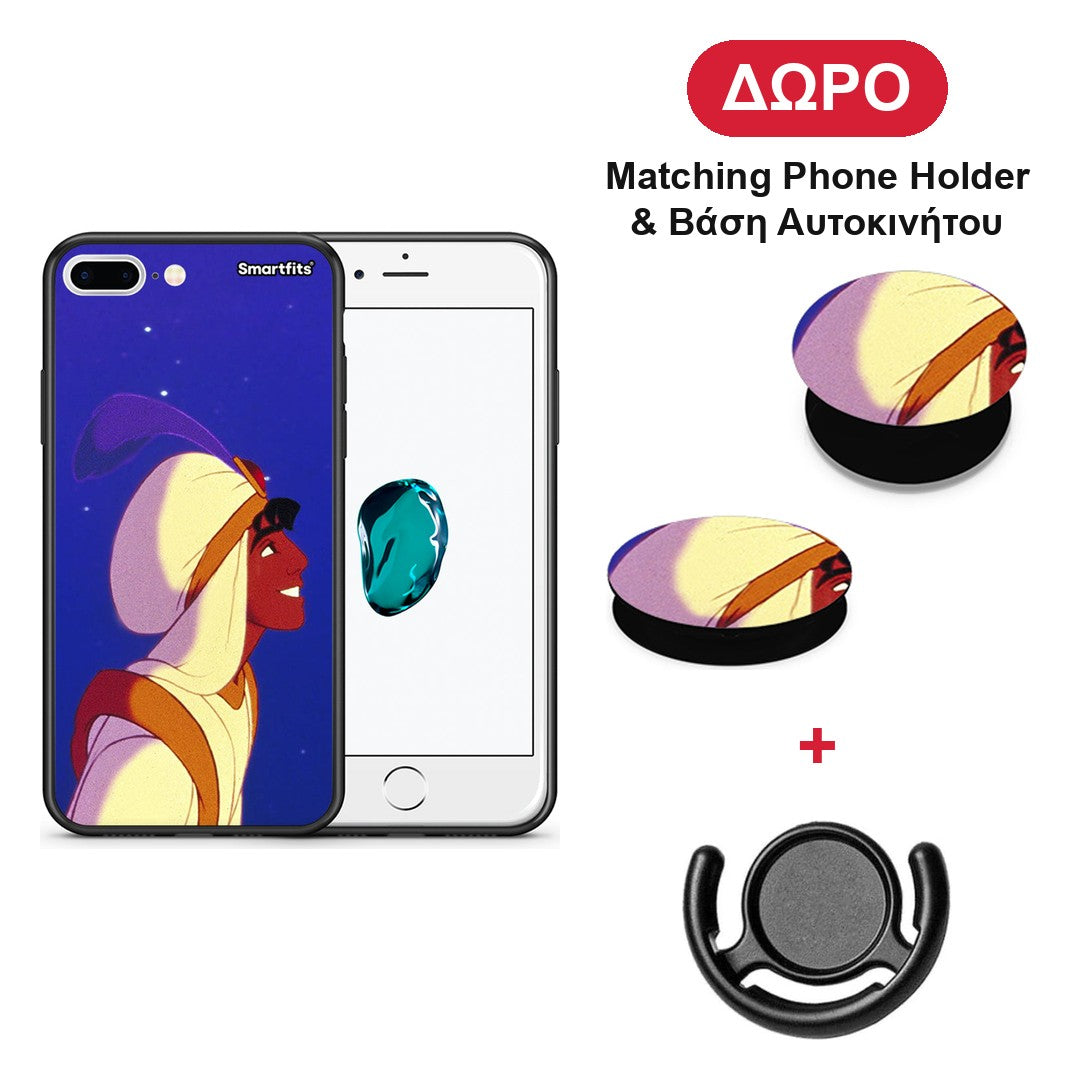 Alladin And Jasmine Love 1 - iPhone 7 Plus / 8 Plus θήκη + Δώρο Phone Holder & Βάση Αυτοκινήτου