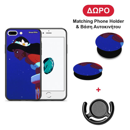 Alladin And Jasmine Love 2 - iPhone 7 Plus / 8 Plus θήκη + Δώρο Phone Holder & Βάση Αυτοκινήτου