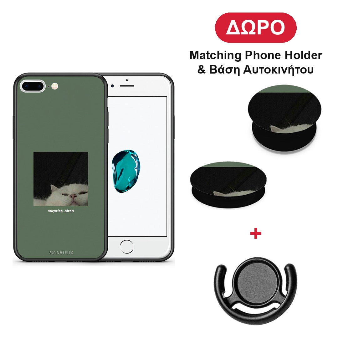 Bitch Surprise - iPhone 7 Plus / 8 Plus θήκη + Δώρο Phone Holder & Βάση Αυτοκινήτου