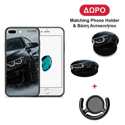 Black BMW - iPhone 7 Plus / 8 Plus θήκη + Δώρο Phone Holder & Βάση Αυτοκινήτου