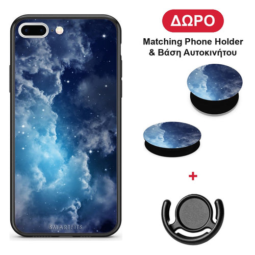 Galactic Blue Sky - iPhone 7 Plus / 8 Plus θήκη + Δώρο Phone Holder & Βάση Αυτοκινήτου