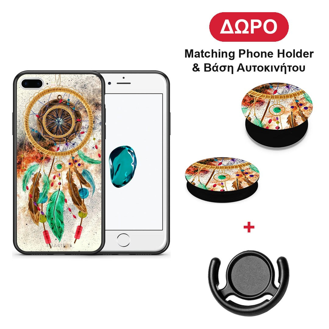 Boho DreamCatcher - iPhone 7 Plus / 8 Plus θήκη + Δώρο Phone Holder & Βάση Αυτοκινήτου
