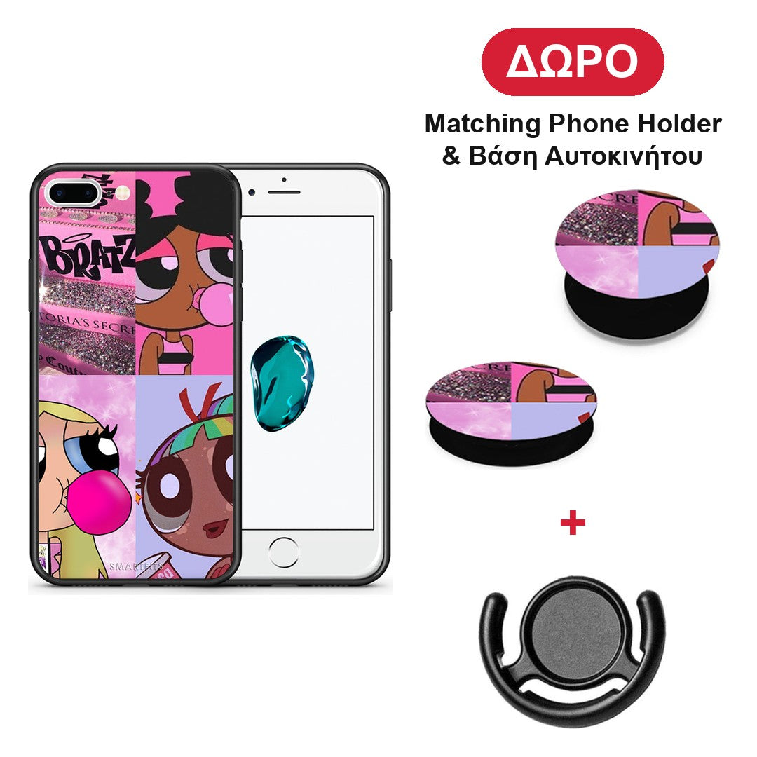 Bubble Girls - iPhone 7 Plus / 8 Plus θήκη + Δώρο Phone Holder & Βάση Αυτοκινήτου