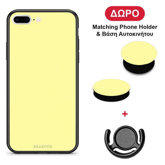 Butter Yellow - iPhone 7 Plus / 8 Plus θήκη + Δώρο Phone Holder & Βάση Αυτοκινήτου