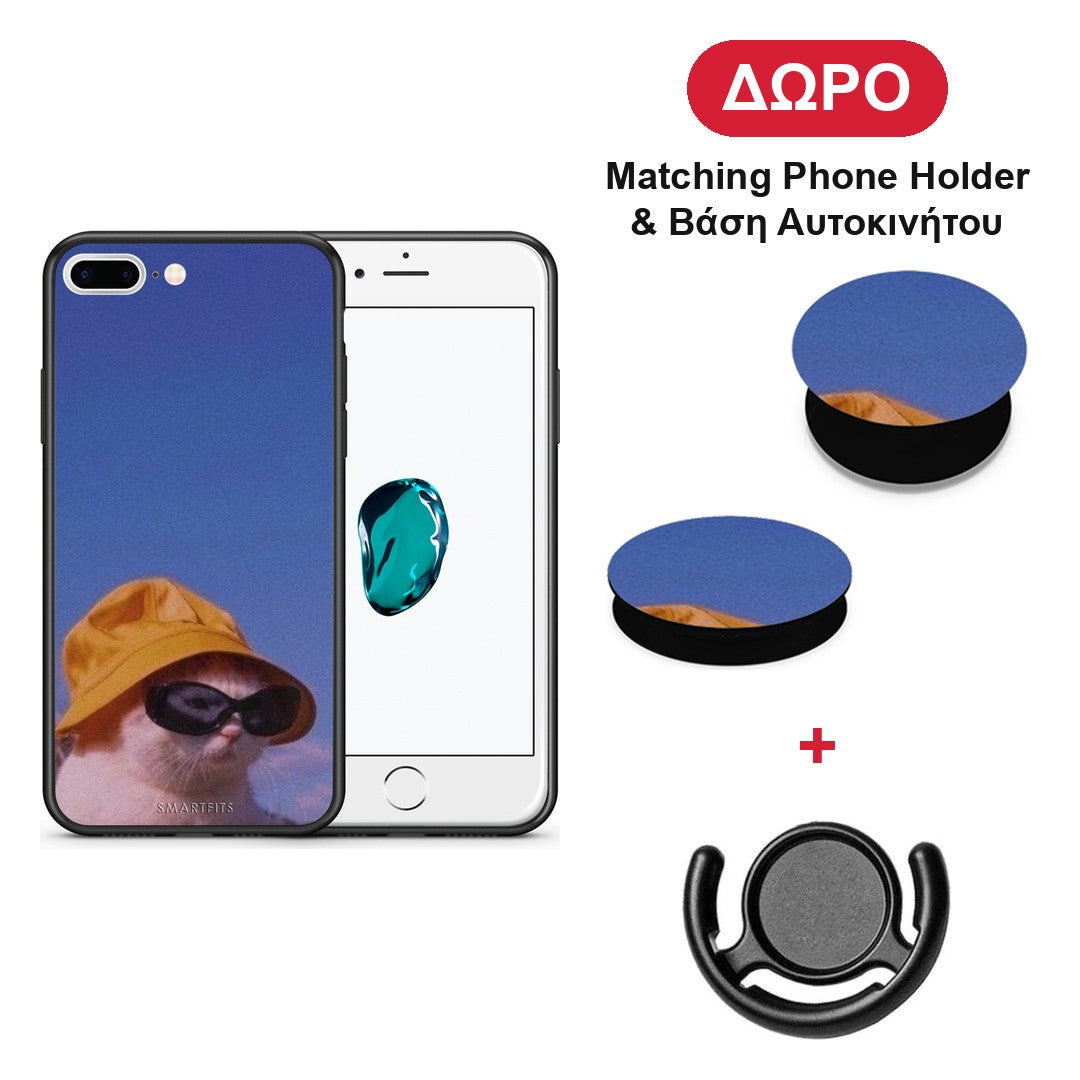 Cat Diva - iPhone 7 Plus / 8 Plus θήκη + Δώρο Phone Holder & Βάση Αυτοκινήτου
