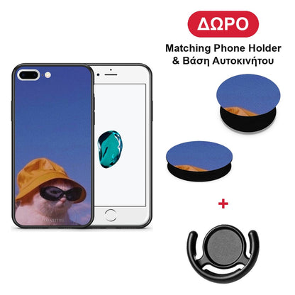 Cat Diva - iPhone 7 Plus / 8 Plus θήκη + Δώρο Phone Holder & Βάση Αυτοκινήτου