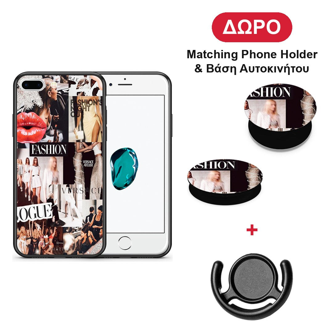 Collage Fashion - iPhone 7 Plus / 8 Plus θήκη + Δώρο Phone Holder & Βάση Αυτοκινήτου