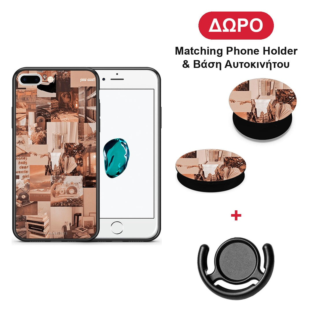 Collage You Can - iPhone 7 Plus / 8 Plus θήκη + Δώρο Phone Holder & Βάση Αυτοκινήτου
