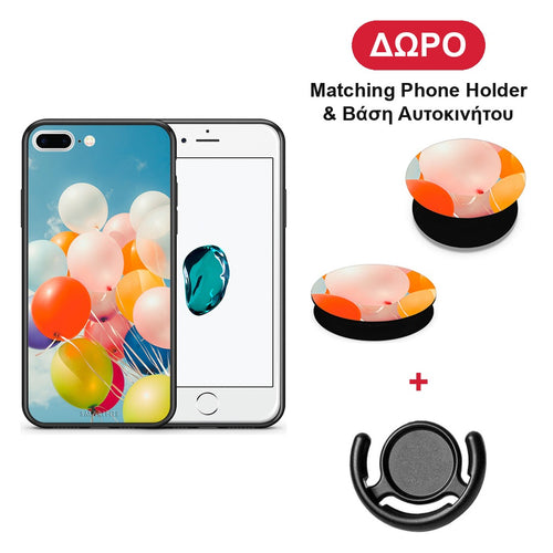 Colorful Balloons - iPhone 7 Plus / 8 Plus θήκη + Δώρο Phone Holder & Βάση Αυτοκινήτου