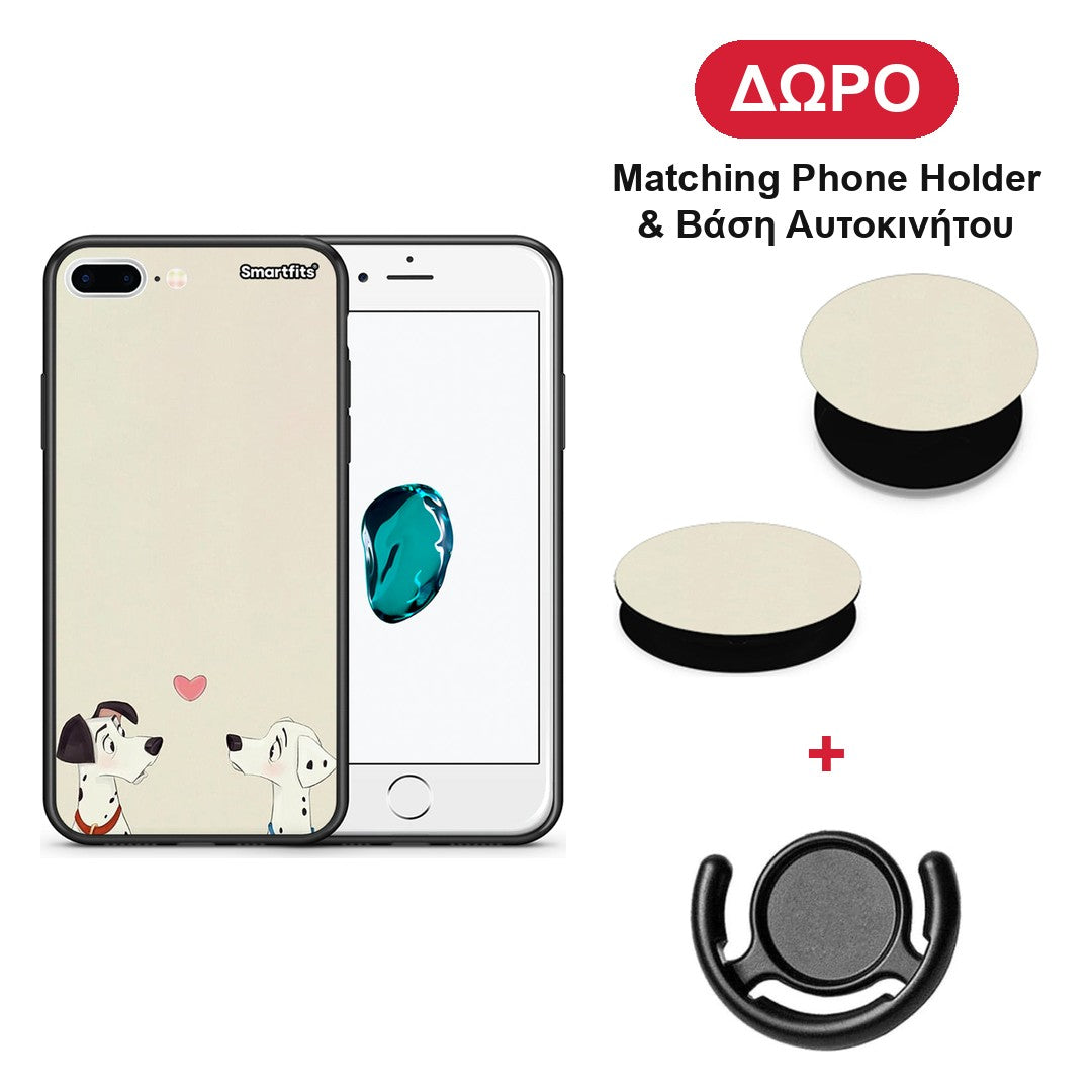 Dalmatians Love - iPhone 7 Plus / 8 Plus θήκη + Δώρο Phone Holder & Βάση Αυτοκινήτου