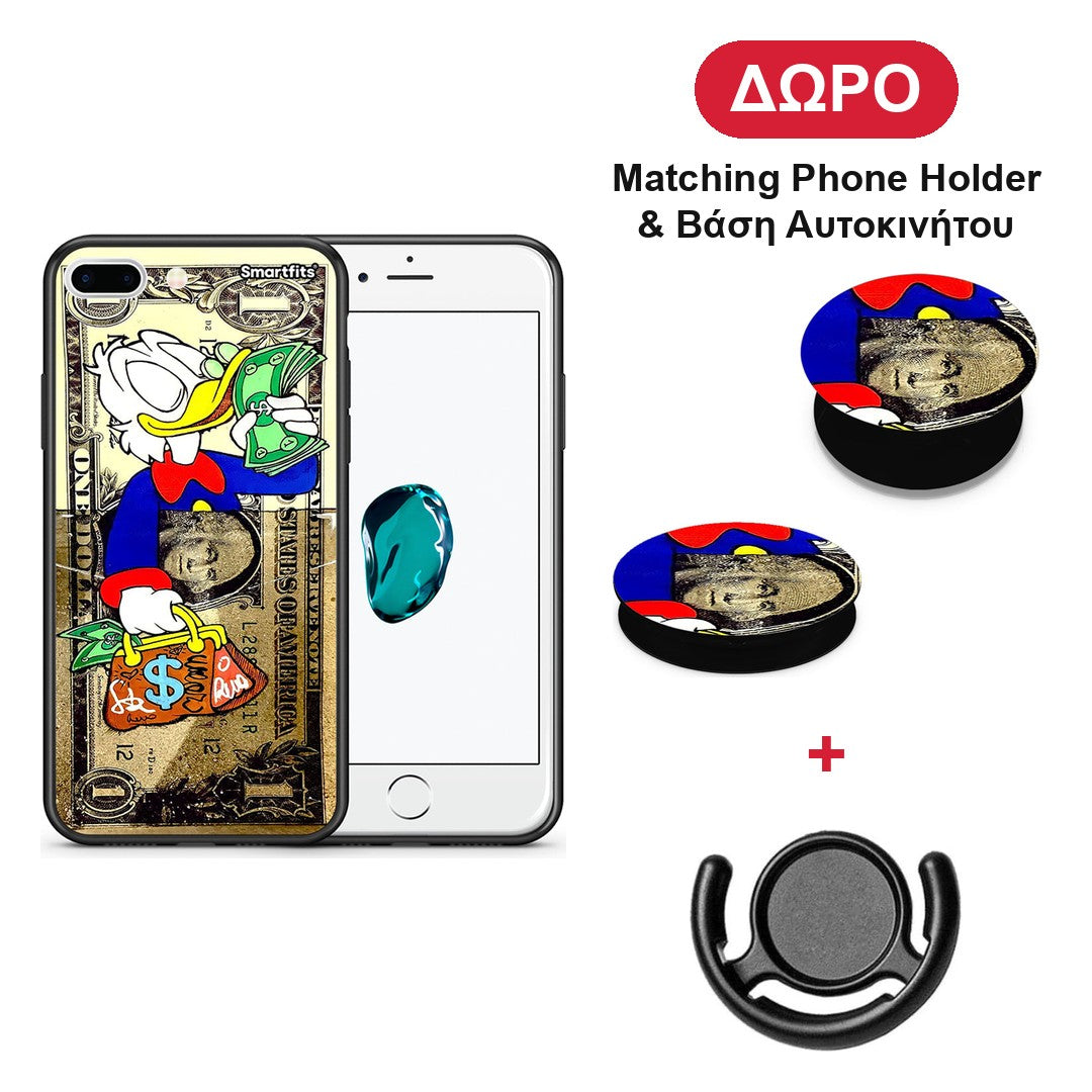 Duck Money - iPhone 7 Plus / 8 Plus θήκη + Δώρο Phone Holder & Βάση Αυτοκινήτου