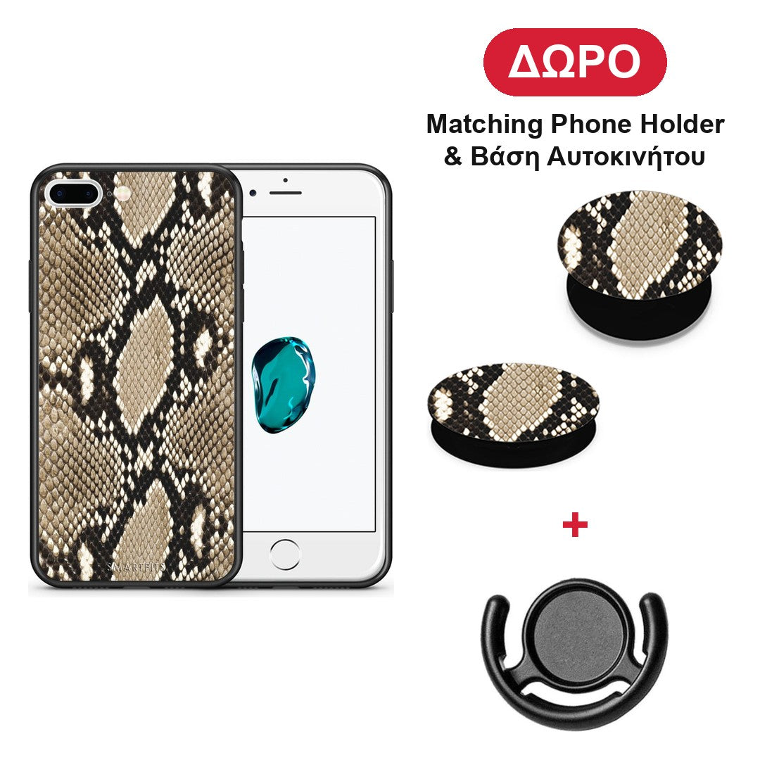 Animal Fashion Snake - iPhone 7 Plus / 8 Plus θήκη + Δώρο Phone Holder & Βάση Αυτοκινήτου