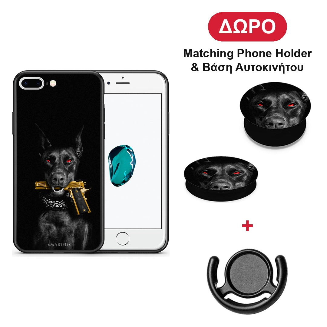 Golden Gun - iPhone 7 Plus / 8 Plus θήκη + Δώρο Phone Holder & Βάση Αυτοκινήτου