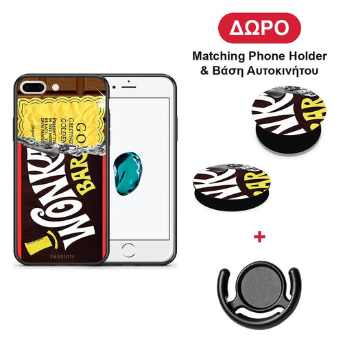 Golden Ticket - iPhone 7 Plus / 8 Plus θήκη + Δώρο Phone Holder & Βάση Αυτοκινήτου
