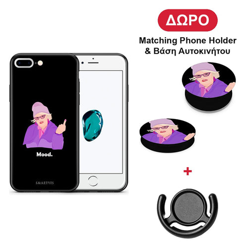 Grandma Mood Black - iPhone 7 Plus / 8 Plus θήκη + Δώρο Phone Holder & Βάση Αυτοκινήτου