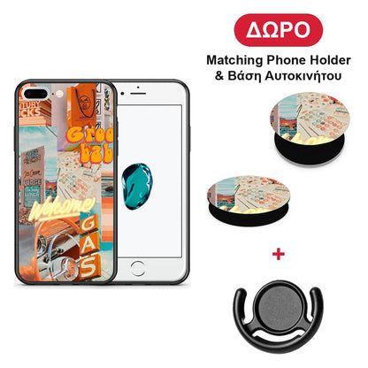 Groovy Babe - iPhone 7 Plus / 8 Plus θήκη + Δώρο Phone Holder & Βάση Αυτοκινήτου