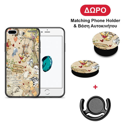 Happy Friends - iPhone 7 Plus / 8 Plus θήκη + Δώρο Phone Holder & Βάση Αυτοκινήτου