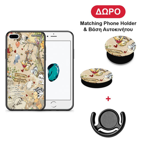 Happy Friends - iPhone 7 Plus / 8 Plus θήκη + Δώρο Phone Holder & Βάση Αυτοκινήτου