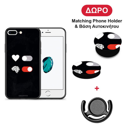 Heart Vs Brain - iPhone 7 Plus / 8 Plus θήκη + Δώρο Phone Holder & Βάση Αυτοκινήτου