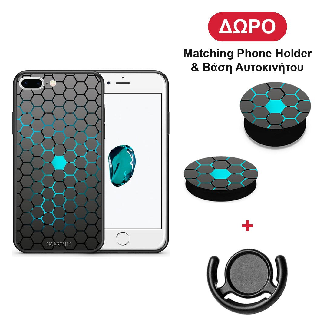 Geometric Hexagonal - iPhone 7 Plus / 8 Plus θήκη + Δώρο Phone Holder & Βάση Αυτοκινήτου