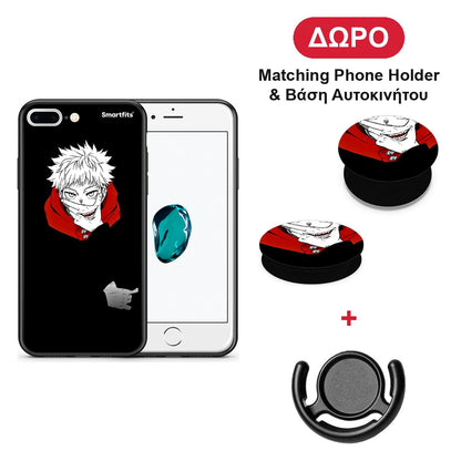 Itadori Anime - iPhone 7 Plus / 8 Plus θήκη + Δώρο Phone Holder & Βάση Αυτοκινήτου