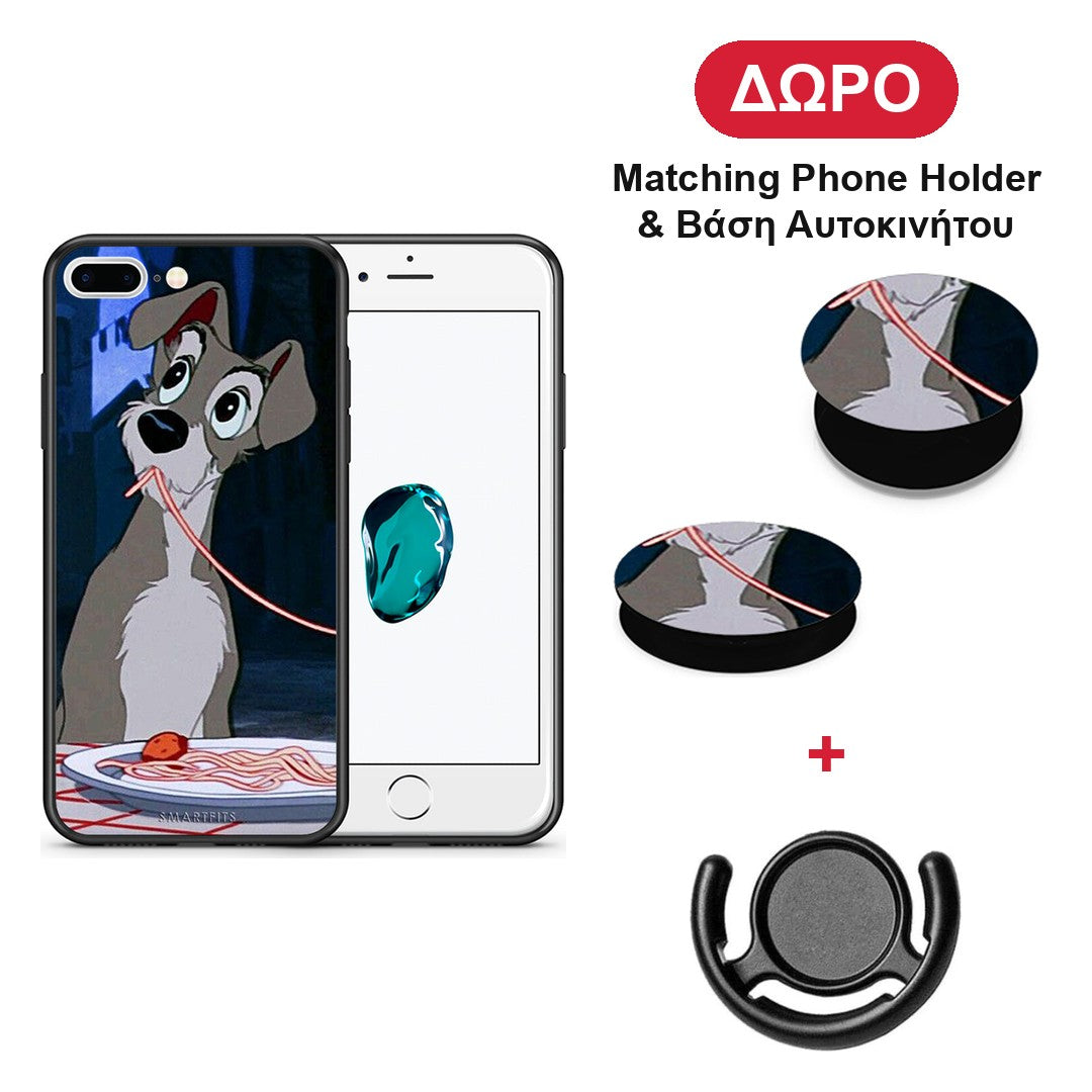 Lady And Tramp 1 - iPhone 7 Plus / 8 Plus θήκη + Δώρο Phone Holder & Βάση Αυτοκινήτου