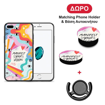 Manifest Your Vision - iPhone 7 Plus / 8 Plus θήκη + Δώρο Phone Holder & Βάση Αυτοκινήτου