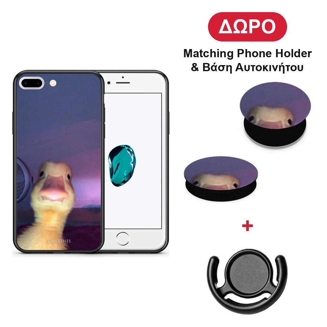 Meme Duck - iPhone 7 Plus / 8 Plus θήκη + Δώρο Phone Holder & Βάση Αυτοκινήτου