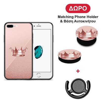 Minimal Crown - iPhone 7 Plus / 8 Plus θήκη + Δώρο Phone Holder & Βάση Αυτοκινήτου