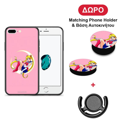 Moon Girl - iPhone 7 Plus / 8 Plus θήκη + Δώρο Phone Holder & Βάση Αυτοκινήτου