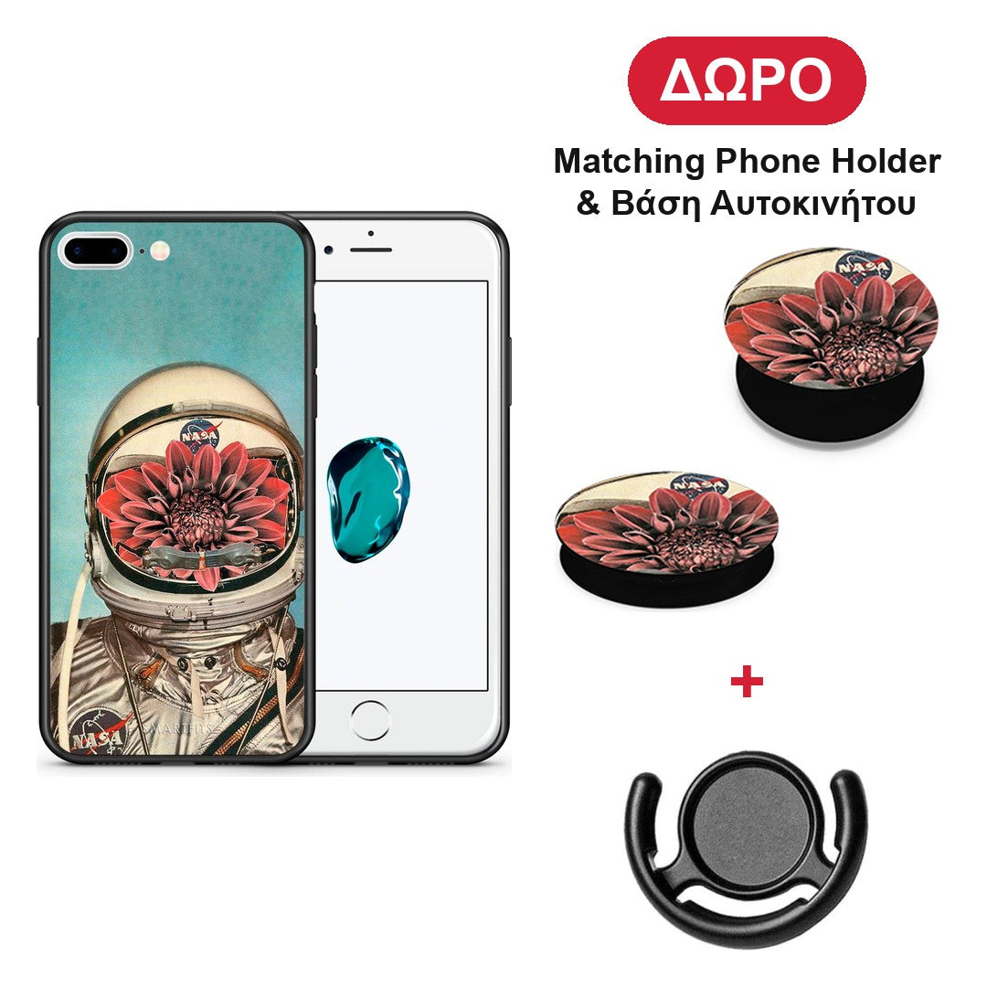 Nasa Bloom - iPhone 7 Plus / 8 Plus θήκη + Δώρο Phone Holder & Βάση Αυτοκινήτου