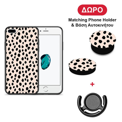New Polka Dots - iPhone 7 Plus / 8 Plus θήκη + Δώρο Phone Holder & Βάση Αυτοκινήτου