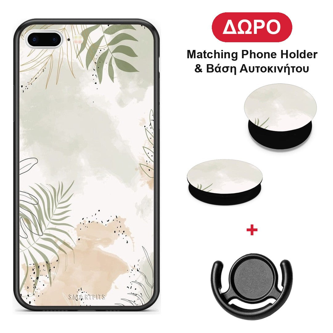 Nude Plants - iPhone 7 Plus / 8 Plus θήκη + Δώρο Phone Holder & Βάση Αυτοκινήτου