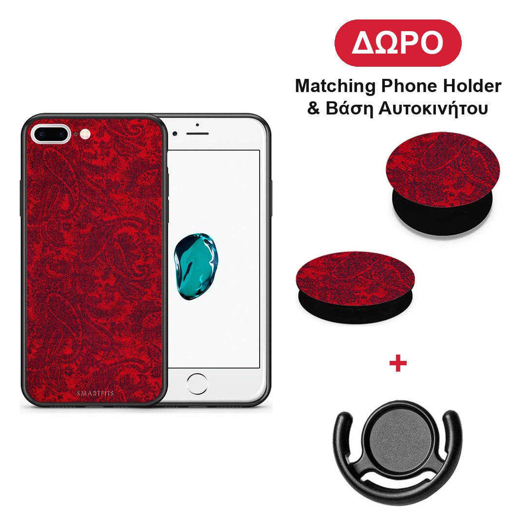 Paisley Cashmere - iPhone 7 Plus / 8 Plus θήκη + Δώρο Phone Holder & Βάση Αυτοκινήτου