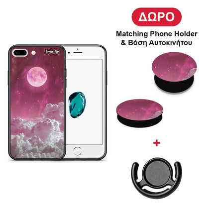 Pink Moon - iPhone 7 Plus / 8 Plus θήκη + Δώρο Phone Holder & Βάση Αυτοκινήτου