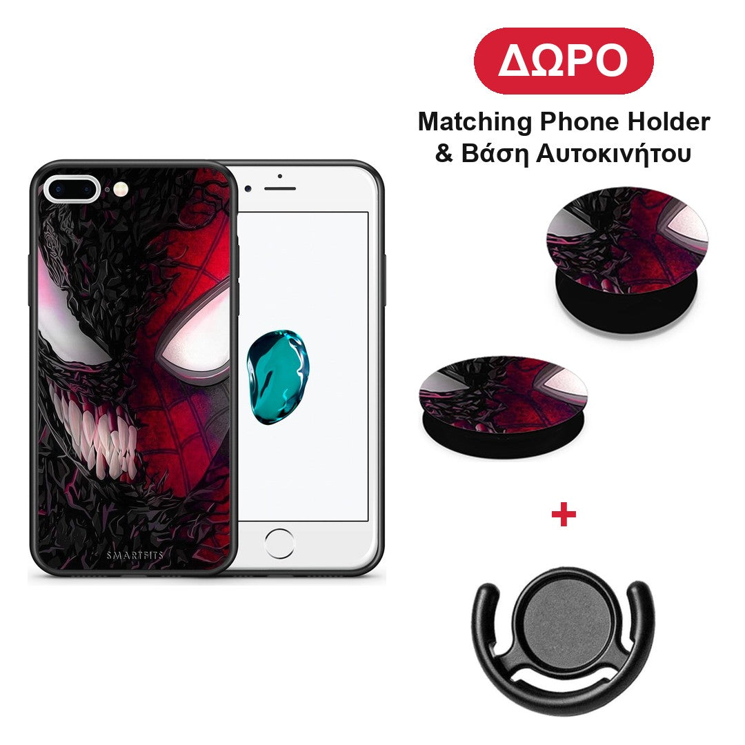 PopArt SpiderVenom - iPhone 7 Plus / 8 Plus θήκη + Δώρο Phone Holder & Βάση Αυτοκινήτου