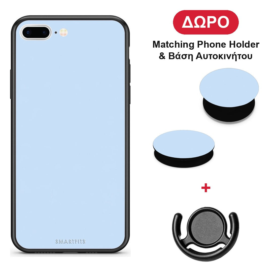 Powder Blue - iPhone 7 Plus / 8 Plus θήκη + Δώρο Phone Holder & Βάση Αυτοκινήτου