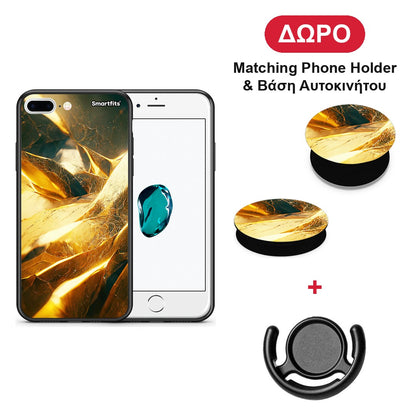 Real Gold - iPhone 7 Plus / 8 Plus θήκη + Δώρο Phone Holder & Βάση Αυτοκινήτου
